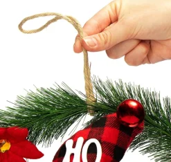 * Kerstkransen></noscript>Com-Four® Kerstkrans Met Kerstman - Deurkrans Kerstmis - Adventskrans - Kerstdecoratie - O Ong. 35 Cm (Kerstman No. 1)