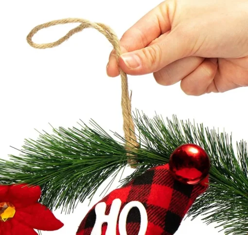 * Kerstkransen>Com-Four® Kerstkrans Met Kerstman - Deurkrans Kerstmis - Adventskrans - Kerstdecoratie - O Ong. 35 Cm (Kerstman No. 1)