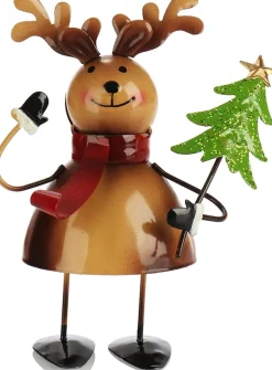 com-four Kerststallen>® Kerstversiering Van Metaal - Plaatstalen Figuren In Kerstmotief - Wiebelfiguren Voor De Adventstijd - Winterdecoratie