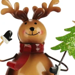 com-four Kerststallen></noscript>® Kerstversiering Van Metaal - Plaatstalen Figuren In Kerstmotief - Wiebelfiguren Voor De Adventstijd - Winterdecoratie