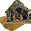 Merkloos Kerststallen>Complete Houten Kerststal Inclusief Jozef, Maria En Jezus Beelden En Ondergrond - Kerststalletjes