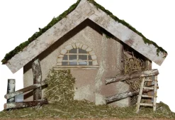 Merkloos Kerststallen>Complete Kerststal Met 11X St Kerststal Beelden - 42 X 19 X 30 Cm - Hout/Polyresin