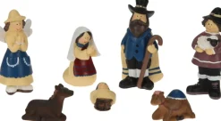 Merkloos Kerststallen>Complete Kinder Kerststal Met 7X Kerststal Beelden -30 X 18 X 26 Cm - Hout/Polyresin