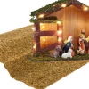 Merkloos Kerststallen>Complete Verlichte Kerststal Inclusief 9 Beelden En Ondergrond - Kerststalletjes