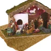 Merkloos Kerststallen>Complete Verlichte Kerststal Inclusief Kerststal Beelden En Ondergrond - Kerststalletjes