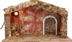 Merkloos Kerststallen>Complete Verlichte Kerststal Met 8X St Kerststal Beelden - 39 X 20 X 24 Cm