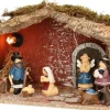Merkloos Kerststallen>Complete Verlichte Kinder Kerststal Met 7X St Kerststal Beelden - 39 X 20 X 24 Cm