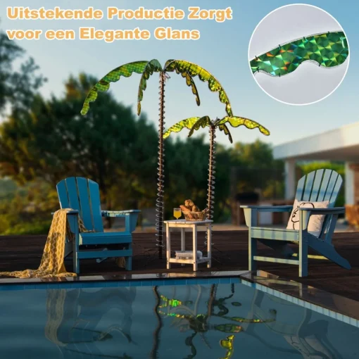 * Costway Led Lichtslang Palmboom - Kunstmatige Led - Verlichte Palmboom - 175X120X218Cm - Groen/Bruin Fashion