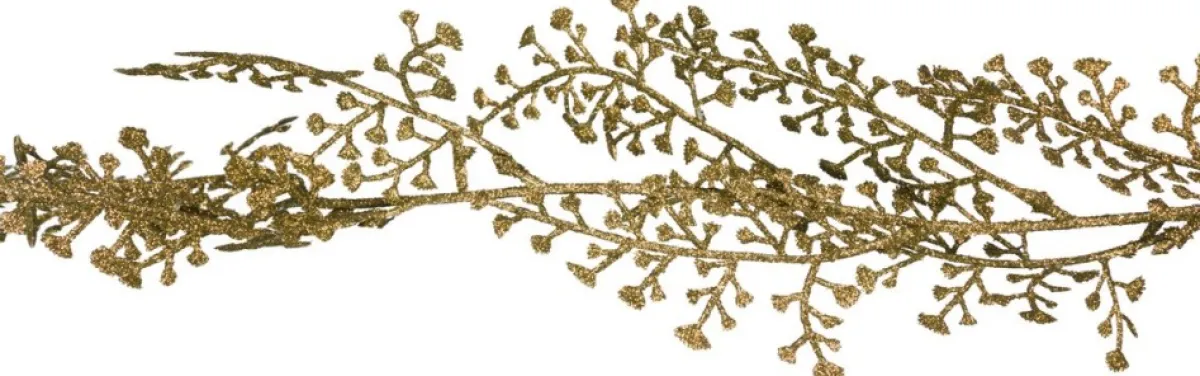 Cosy @ Home Guirlandes>Cosy At Home Kerstboom Glitter Guirlande/Slinger - 2X - Goud - 180 Cm
