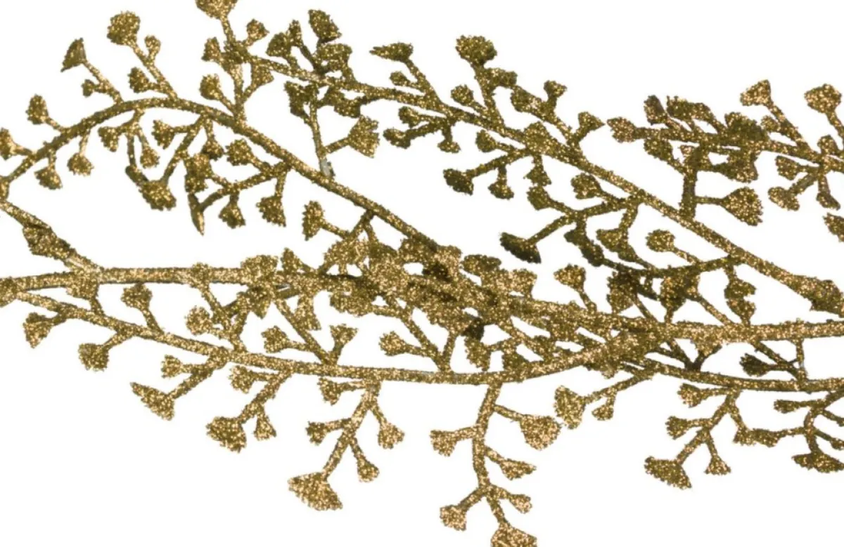 Cosy @ Home Guirlandes>Cosy At Home Kerstboom Glitter Guirlande/Slinger - 2X - Goud - 180 Cm