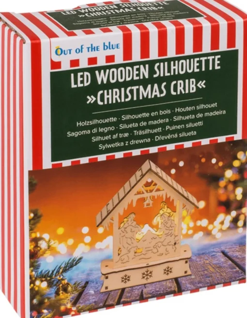 OOTB Kerststallen>3D Houtsnijwerk Kerststal Met Led Verlichting