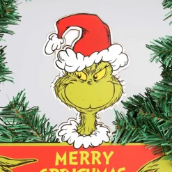 * Kerstkransen></noscript>De Grinch Kerstdeurkrans, Kerstversiering 45X45 Cm