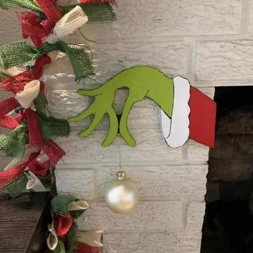 Merkloos Kersthanger>Decoratie - Kerstartikelen - Kerst - Dief - Hand Uitsnede - Grinchs - Hand Decoratie - Muur - Home Decor - Linkshandig