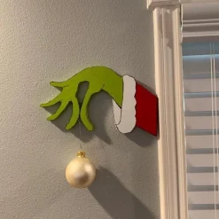 Merkloos Kersthanger></noscript>Decoratie - Kerstartikelen - Kerst - Dief - Hand Uitsnede - Grinchs - Hand Decoratie - Muur - Home Decor - Linkshandig