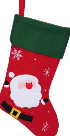 Merkloos Kerstsokken></noscript>Decoratie Kerstsokken - Set 2X St - Rood - Kerstman En Sneeuwpop- H45 Cm