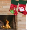 Merkloos Kerstsokken>Decoratie Kerstsokken - Set 2X St - Rood - Kerstman En Rendier- H45 Cm