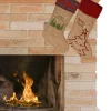 Merkloos Kerstsokken>Decoratie Kerstsokken - 2X Stuks - H52 Cm - Jute/Polyester