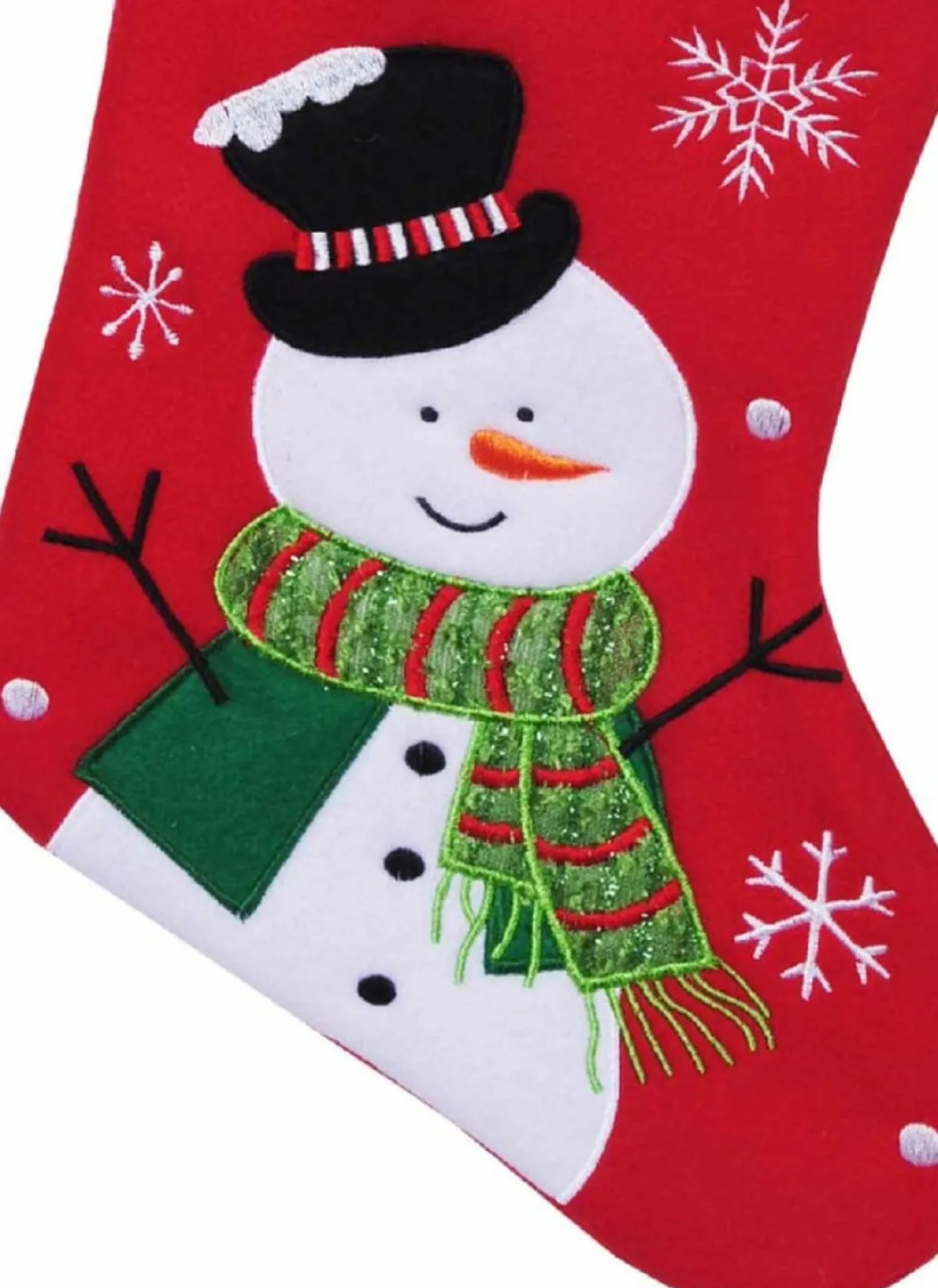 Merkloos Kerstsokken>Decoratie Kerstsokken - 2X - Rood - Met Sneeuwpop - H45 Cm - Polyester