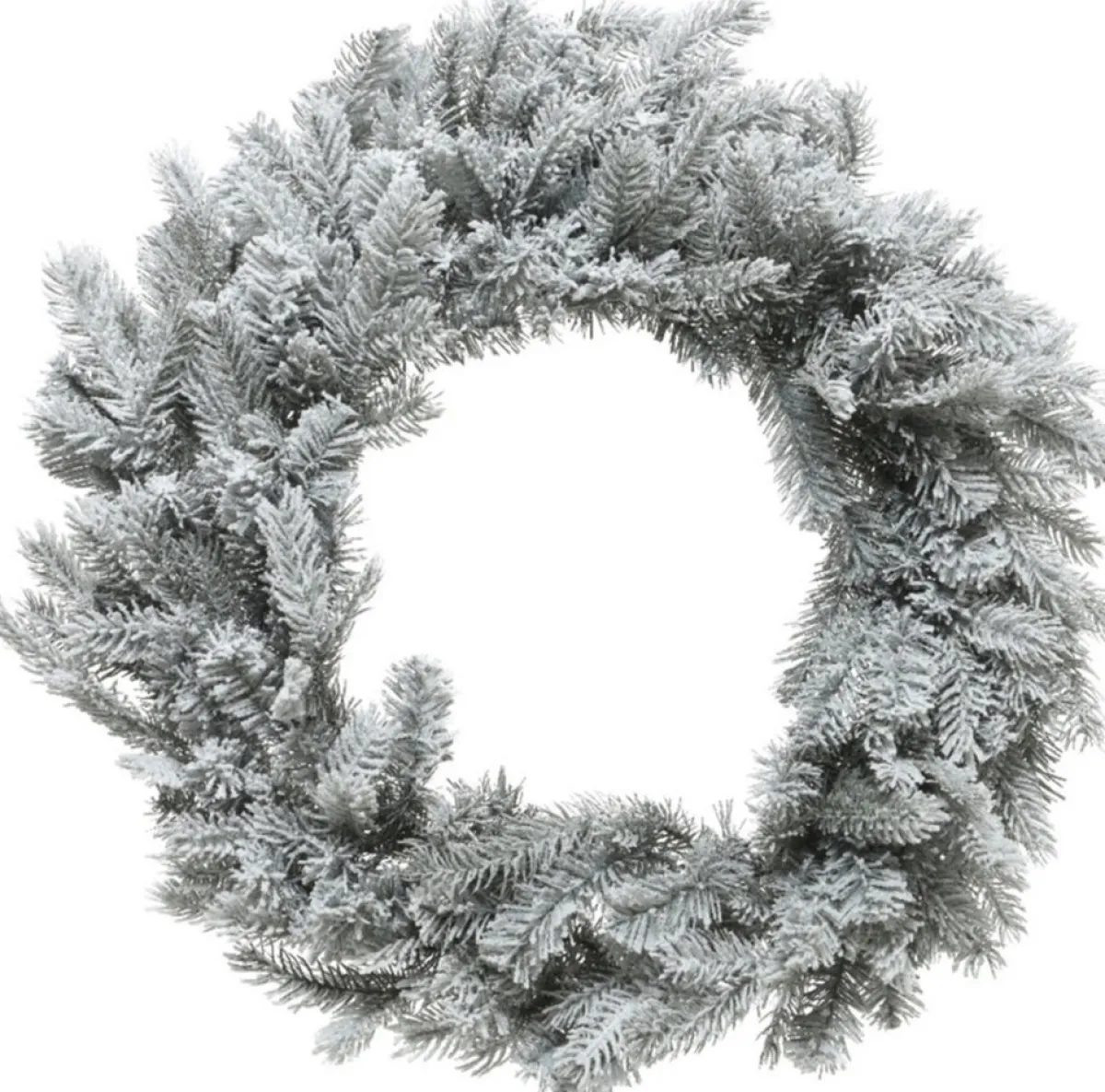 Decoris Kerstkransen> Kerstkrans - Groen Met Sneeuw - D50 Cm - Incl. Verlichting Warm Wit