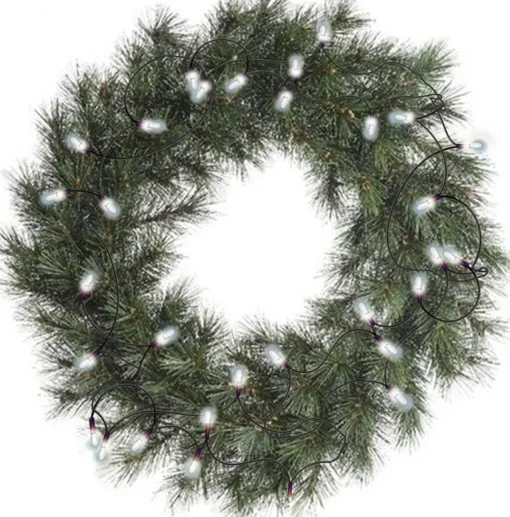 Decoris Kerstkransen> Kerstkrans - Malmo - D50 Cm - Incl. Verlichting Helder Wit