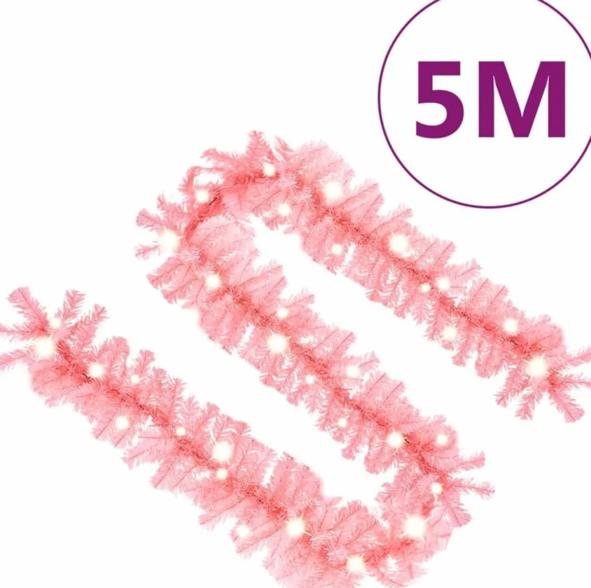 Decoways Guirlandes> - Kerstslinger Met Led-Lampjes 5 M Roze