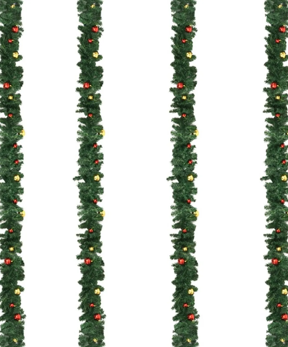 Decoways Guirlandes> - Kerstslingers 4 Stuks Met Kerstballen 270 Cm Pvc Groen
