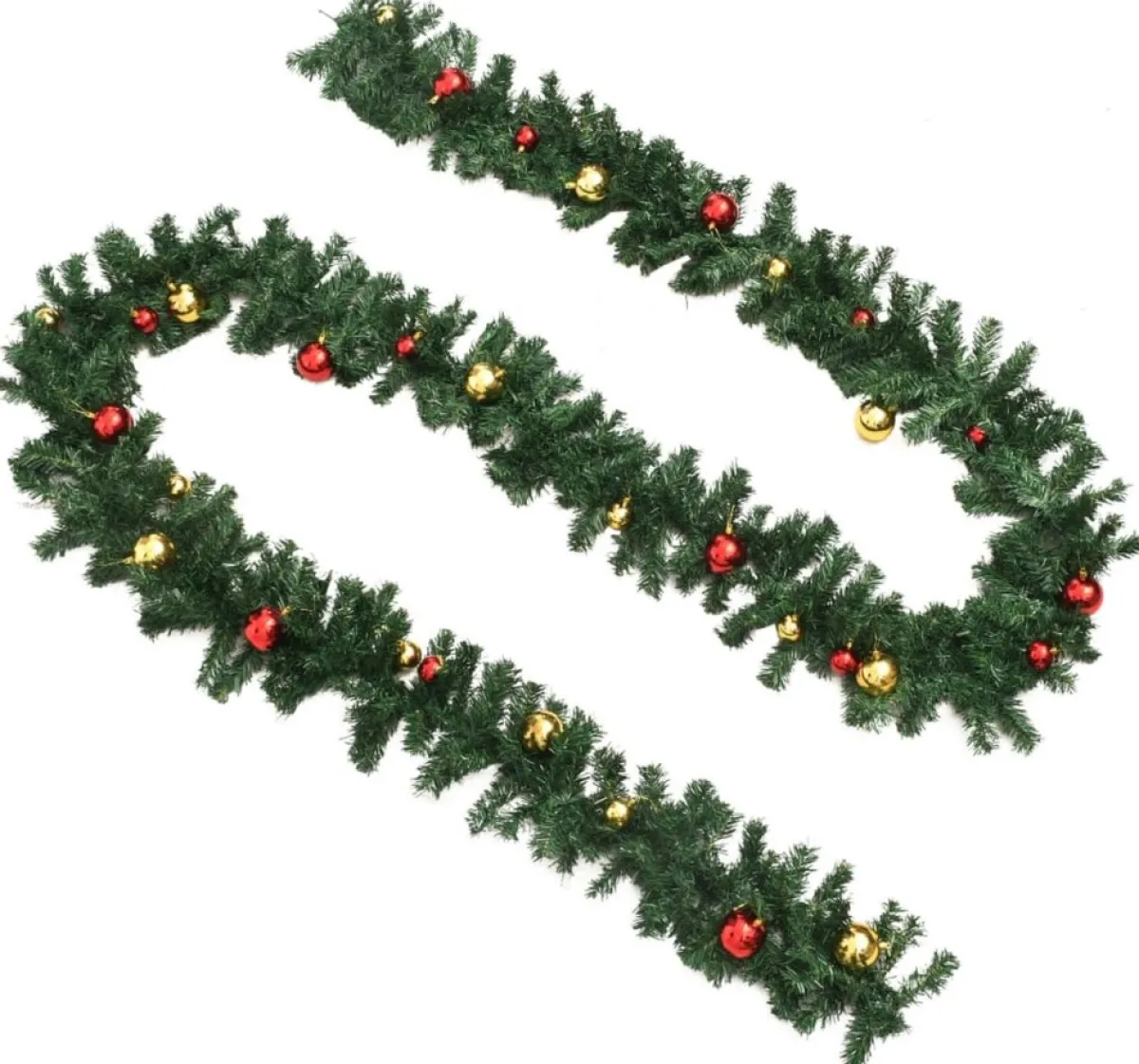 Decoways Guirlandes> - Kerstslingers 4 Stuks Met Kerstballen 270 Cm Pvc Groen