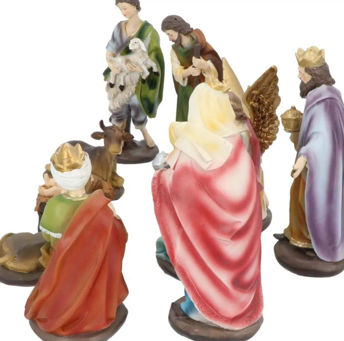Merkloos Kerststallen>10-Delige Kerst Kribbe Figuren / Kerststal Set Polystone - 8 Tot 20 Cm