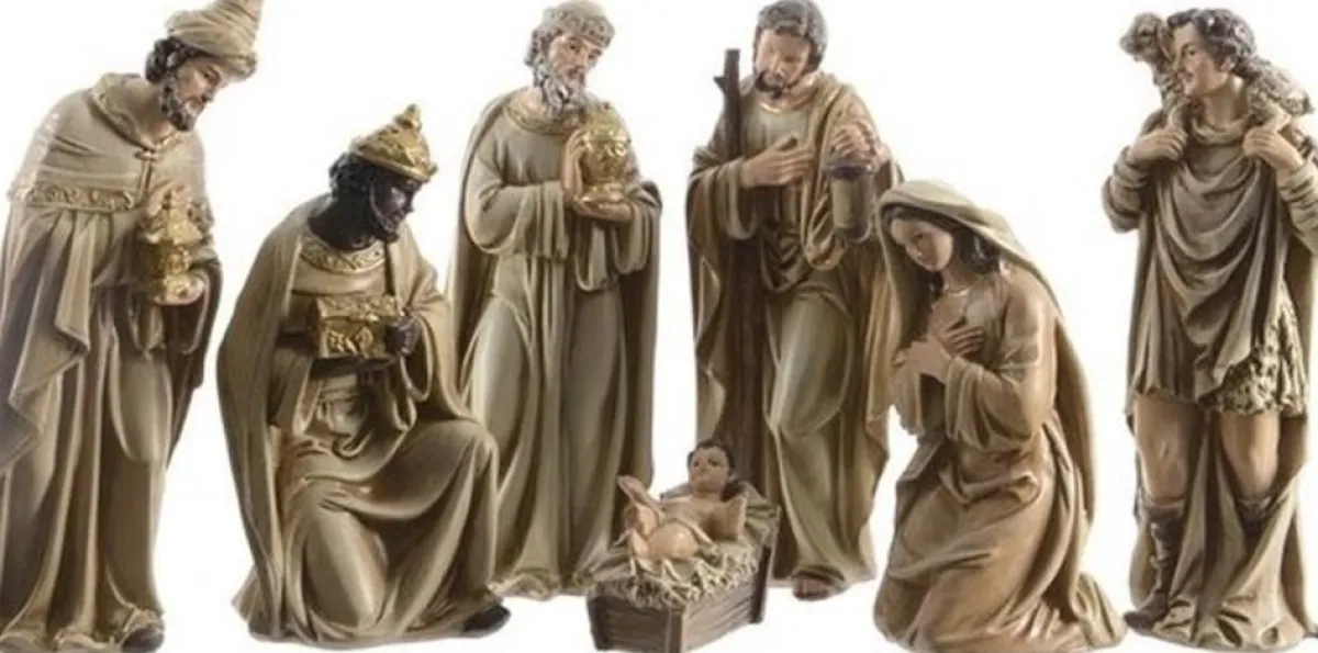 Merkloos Kerststallen>7-Delige Kerststal Figuren Beeldjes 7 Cm - Kerstbeeldjes
