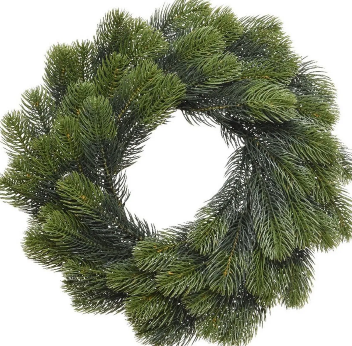 Merkloos Kerstkransen>Dennenkrans 50 Cm Met 106 Takken Kerstversiering Met Gouden Hanger - Kerstversiering/Kerstdecoratie Kransen