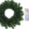 Merkloos Kerstkransen>Dennenkrans/Deurkrans 35 Cm Inclusief Gekleurde Kerstverlichting - Kerstkransen