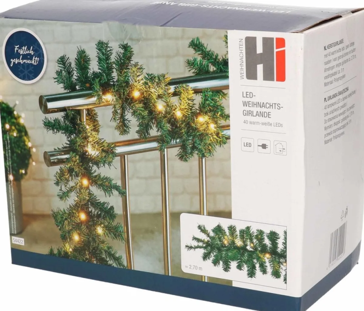 Hi Guirlandes>Dennenslingers / Dennen Guirlandes Groen Met Verlichting 270 X 20 Cm - Kerstslingers / Dennen Slingers