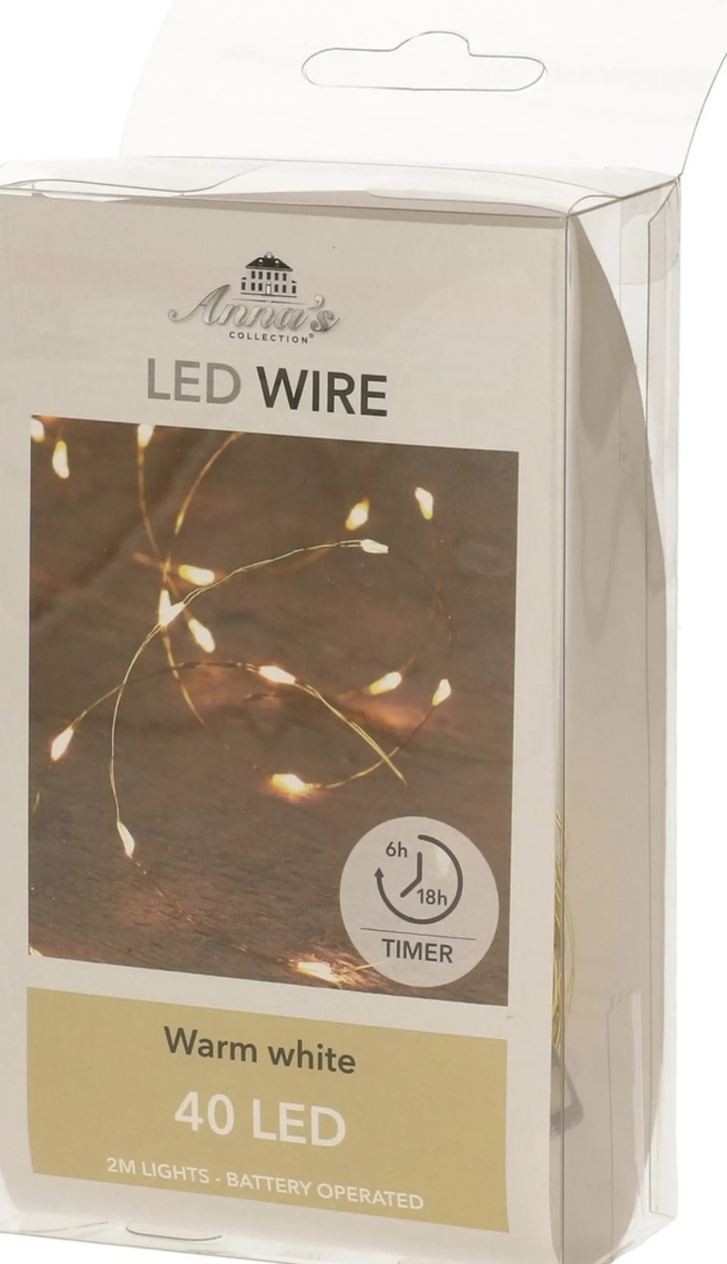 Anna's Collection Draadverlichting Lichtsnoer Met 40 Lampjes Warm Wit Op Batterij 200 Cm - Lichtdraden/Lichtsnoeren - Kerstverlichting Cheap
