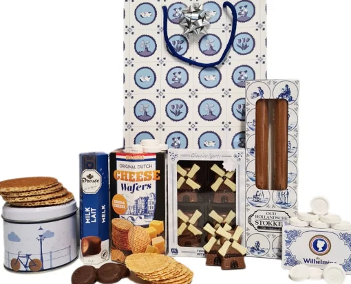 EBM Cadeaupakket Geschenkset Geschenkpakket Kerstpakket Hollandse Cadeautjes Delfts Blauw - Tas L Online