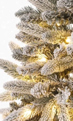 Edelspar Kunstkerstboom 180Cm Met Verlichting Smal - Kunstboom Smal Met Led Lichtjes En Sneeuw - Kerstboom Met Witte Sneeuw - Kunstboom - Brandwerend - Kunstboom - Kerstversiering - Kerstboomverlichting - Kerstboomstandaard Online