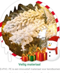 Zilverspar Edelspar Kunstkerstboom Met Sneeuw En Warmwitte Verlichting 210Cm - Kerstboom Met Witte Sneeuw En Led Lampjes - Kunstboom - Brandwerend - Kunstboom - Kerstversiering - Kerstboomverlichting - Kerstboomstandaard - Kerstboom Met Led Discount