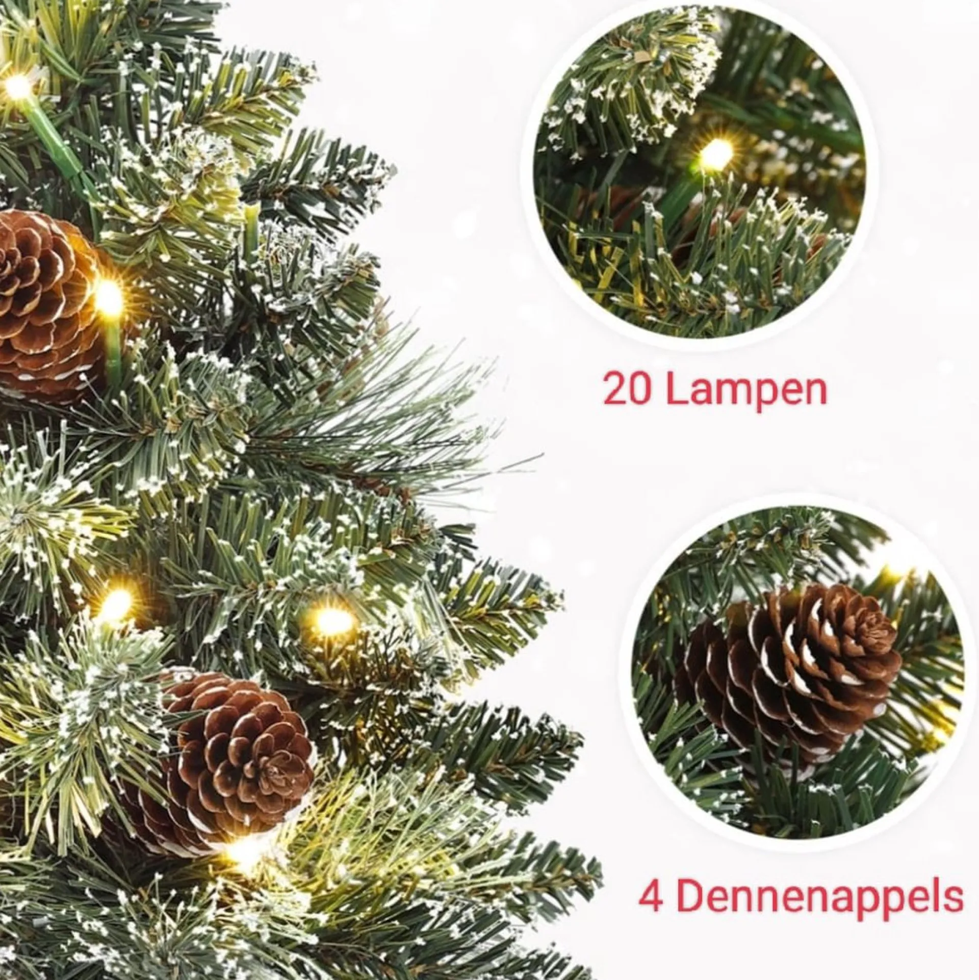 Edelspar Mini Kerstboom Met Led Verlichting En Sneeuw - Kunstkerstboom Met Verlichting En Decoratie - Kunstboom - Kerststukje Discount