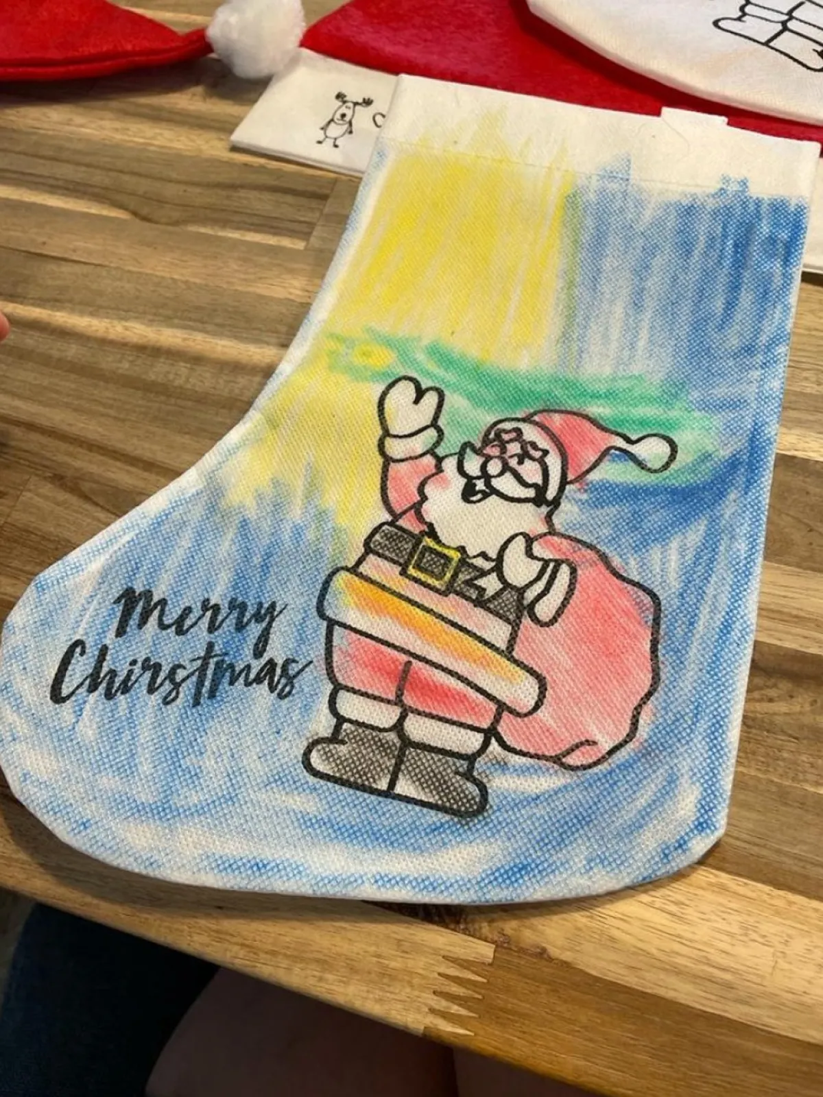 eizook Kerstsokken> - 2 Stuks Kerst Sok - Christmas Stocking - Inkleuren Met Waskrijtjes