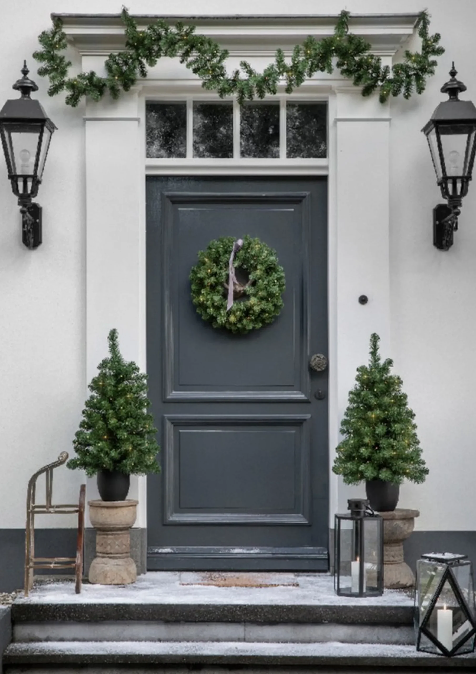 Everlands Kerstboom-Kerstkrans-Dennenslinger Set - Met Licht Best Sale