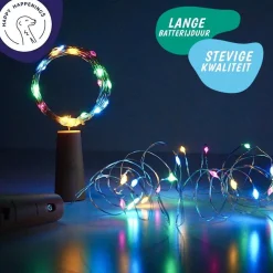 Merkloos Fairy Lights - Flesverlichting Kerst - Kerstverlichting - Flesverlichting Met Kurk - Led Verlichting - Moederdag Cadeau - Kerst - Kamer Decoratie Tieners - Partyverlichting - Bottle Light - Lichtsnoer - Multicolor - 6 Stuks - Incl. Batterijen Hot