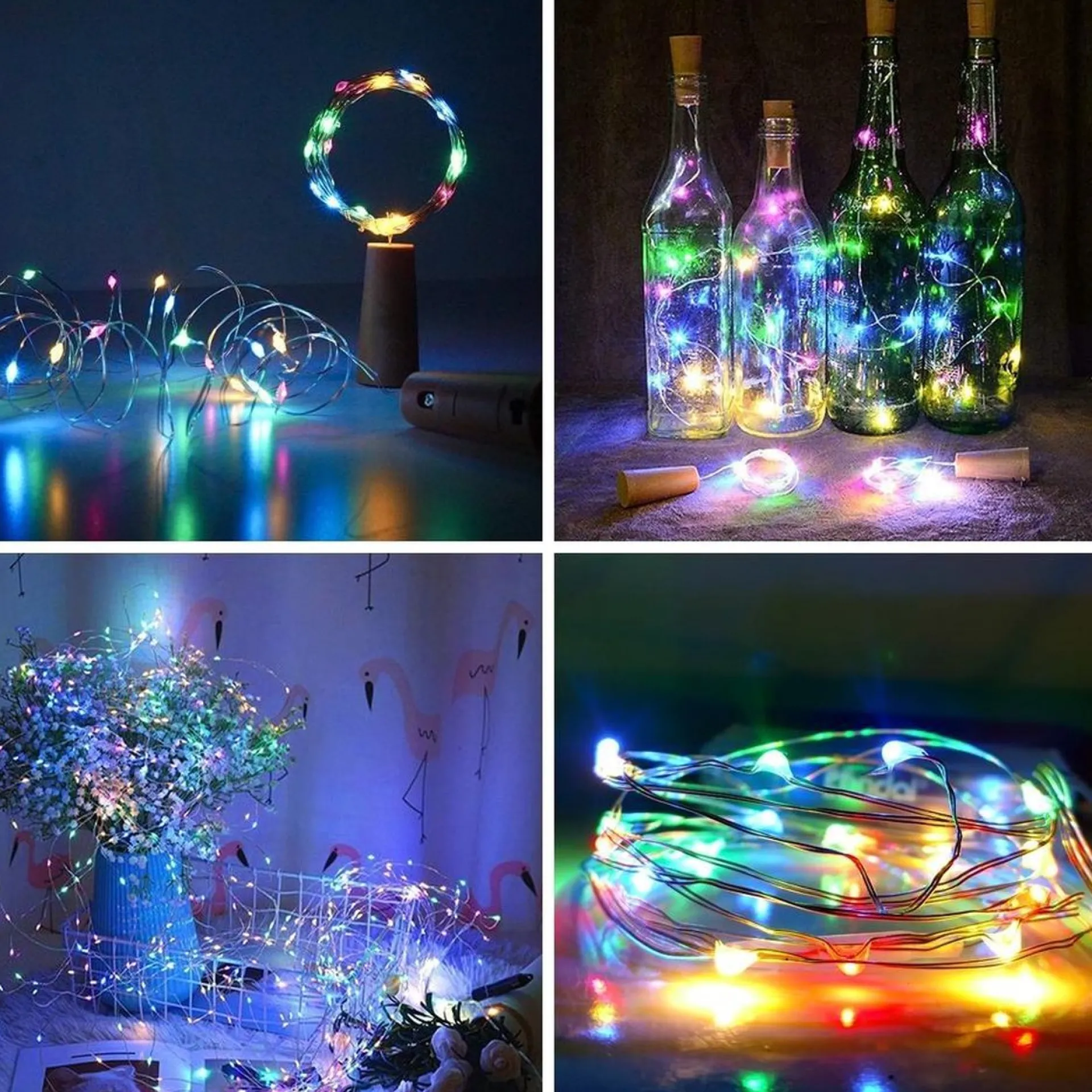 Merkloos Fairy Lights - Flesverlichting Kerst - Kerstverlichting - Flesverlichting Met Kurk - Led Verlichting - Moederdag Cadeau - Kerst - Kamer Decoratie Tieners - Partyverlichting - Bottle Light - Lichtsnoer - Multicolor - 6 Stuks - Incl. Batterijen Hot