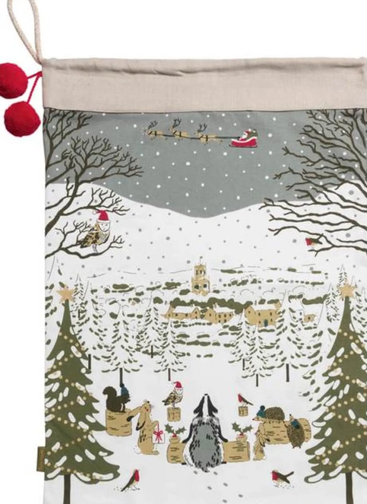 Sophie Allport Kerstsokken>Feestelijk Bos Zak Voor Kerstcadeaus Van - Uit De Festive Forest Collectie