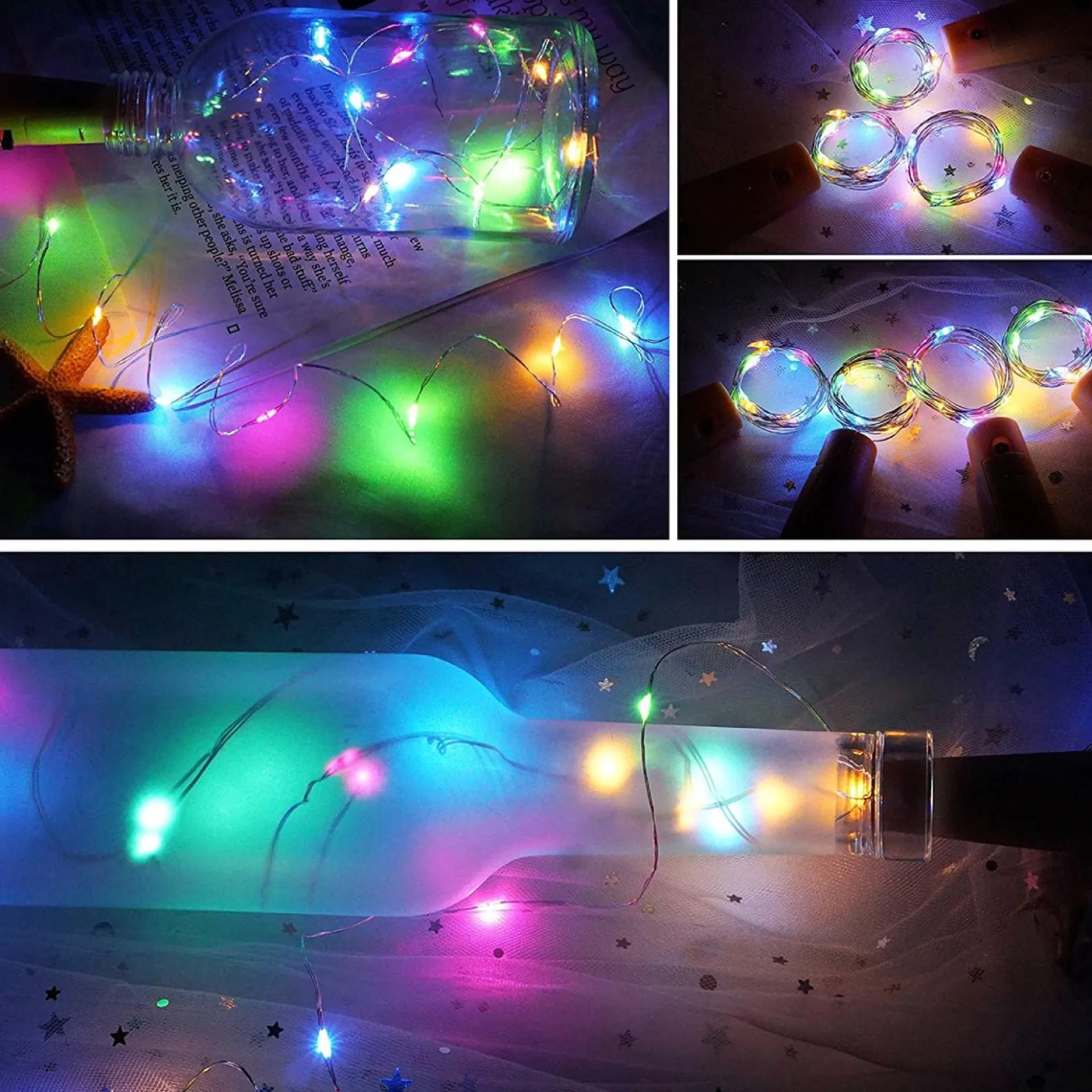 Fissaly ® 10 Stuks Gekleurde Led Kurk Flesverlichting Decoratie Incl. Batterijen – Feestverlichting & Sfeerlampen - Bottle Light Verlichting - Sfeerverlichting Met 200 Lichtjes In Lichtketting Voor Flessen Best Sale