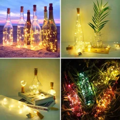 Fissaly ® 10 Stuks Led Kurk Flesverlichting Decoratie Incl. Batterijen – Feestverlichting & Sfeerlampen - Bottle Light Verlichting - Inclusief 60 Batterijen Flash Sale