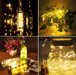 Fissaly ® 10 Stuks Led Kurk Flesverlichting Decoratie Incl. Batterijen – Feestverlichting & Sfeerlampen - Bottle Light Verlichting - Inclusief 60 Batterijen Flash Sale