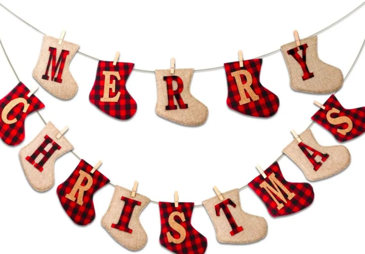 FLOOQ Kerstsokken> Kerstversiering Kersthanger Sokken - Kerstdecoratie Voor Binnen En Buiten - Kerstboomversiering - Kerstfiguren - 1 Stuk