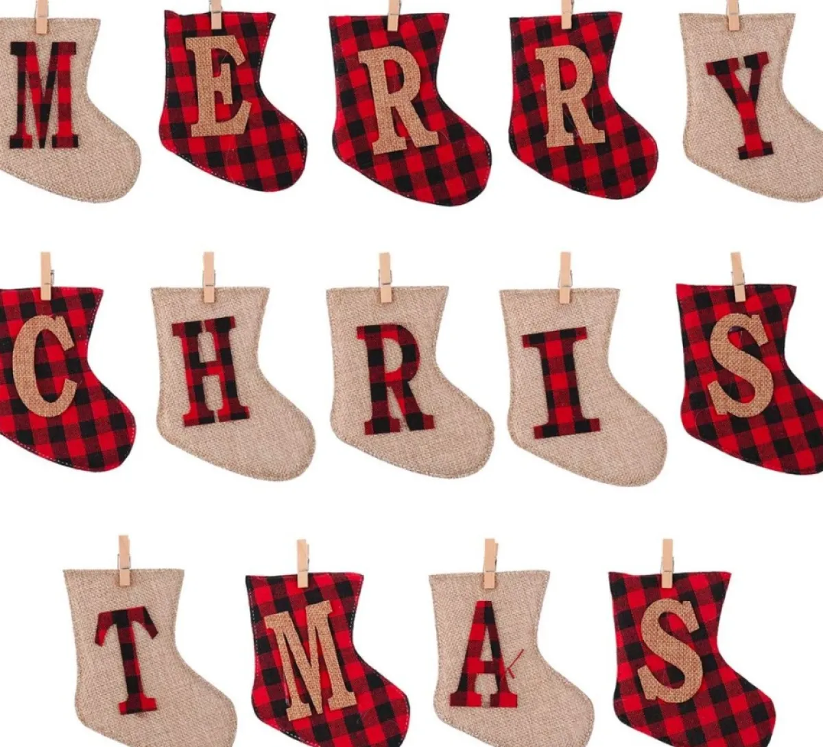 FLOOQ Kerstsokken> Kerstversiering Kersthanger Sokken - Kerstdecoratie Voor Binnen En Buiten - Kerstboomversiering - Kerstfiguren - 1 Stuk