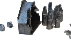 Floz Kerststallen> Kerststal - Houten Kerststal - Zilver Black - Fairtrade Uit Indonesie