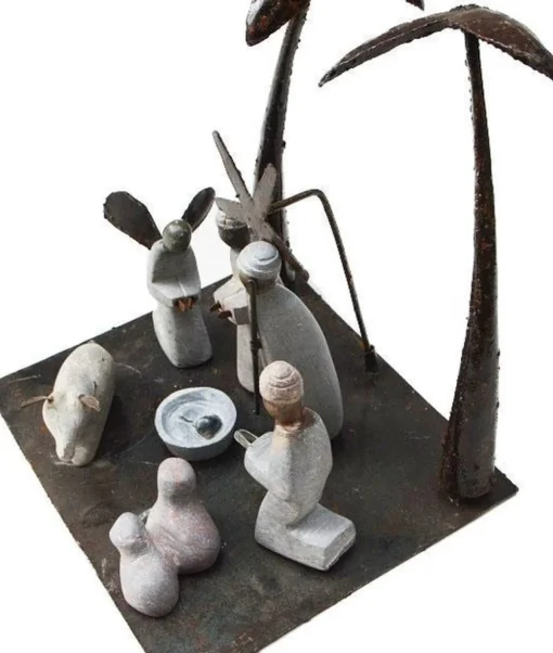 Floz Design Kerststallen>Floz Kerststal Metaal En Steen - Duurzame Kerststal - Gerecycled Metaal - Fairtrade Uit Zimbabwe