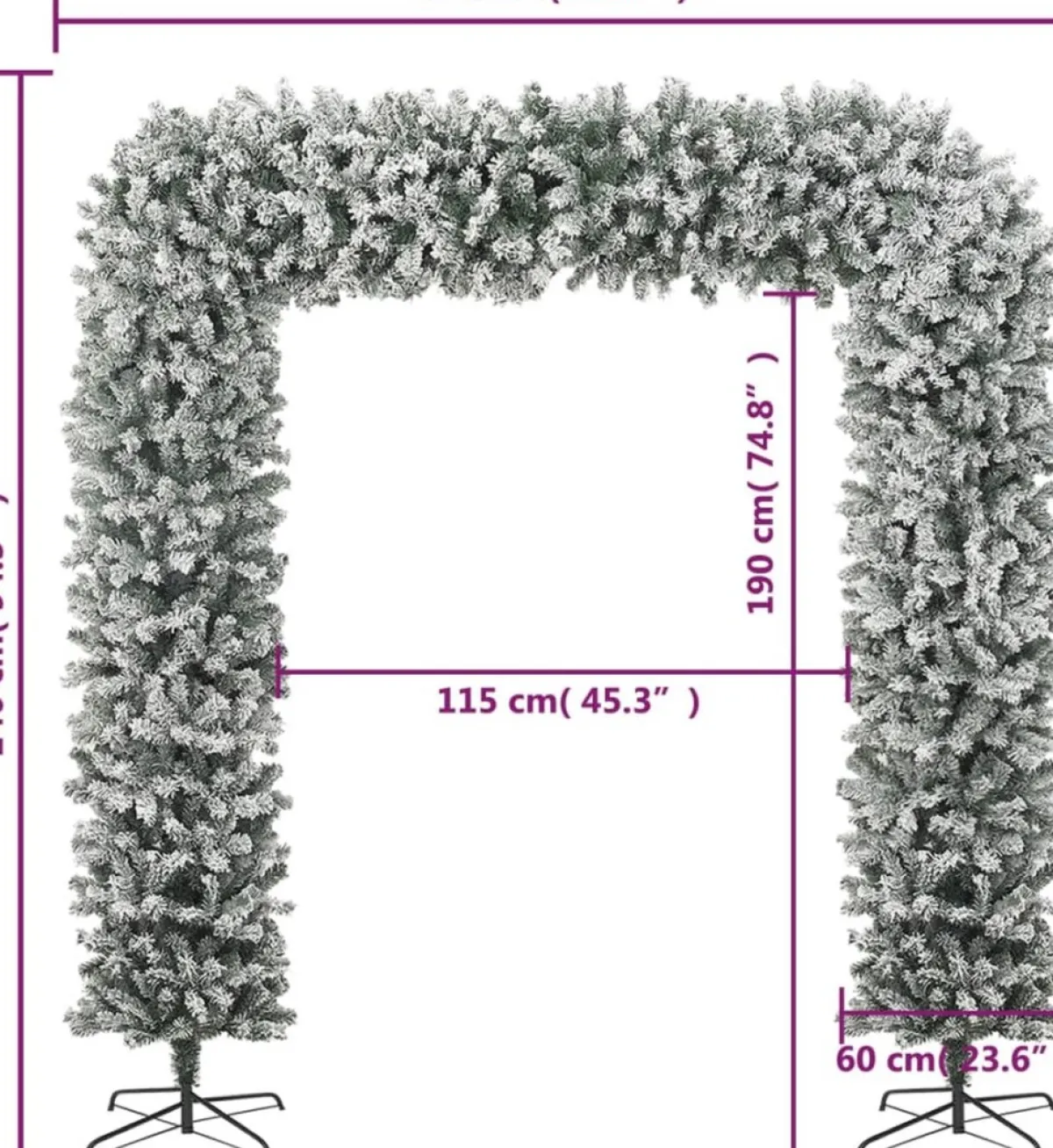 Furniture Limited Kerststukjes> - Kerstboog Met Sneeuwvlokken 240 Cm